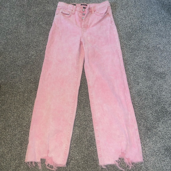 Wild fable pink wash jeans with stringy bottoms - Picture 1 of 1